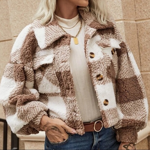 Jackets & Blazers - SOLD OUT Buffalo Checkered Plaid Teddy Fleece Jacket